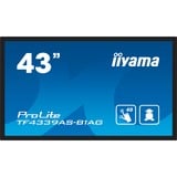 iiyama ProLite TF4339AS-B1AG, Affichage public Noir (Mat), Tactile, HDMI, DisplayPort, LAN, USB, Audio