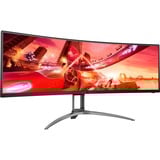 AOC AG493UCX2 49" Moniteur UltraWide gaming incurvé  Noir, 3x HDMI, DisplayPort, 3x USB-A, USB-C, 165 Hz