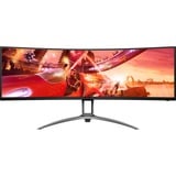 AOC AG493UCX2 49" Moniteur UltraWide gaming incurvé  Noir, 3x HDMI, DisplayPort, 3x USB-A, USB-C, 165 Hz