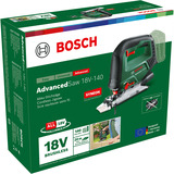 Bosch AdvancedSaw 18V scie sauteuse 3000 spm 1,9 kg Vert, Noir, Vert, 45°, Aluminium, Laminé, Plastique, Acier, Bois, Aluminium, Sans brosse, 3000 spm