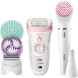 Braun Silk-épil 9 81683682 épilateur 40 pince(s) Blanc, Rose, Appareil à épiler Blanc/Or rose, Blanc, Rose, 40 pince(s), Exfoliation, LED, Allemagne, 1 SensoFoil
