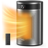 DREO Chauffage soufflant Atom 416, Radiateur soufflant Noir/Argent