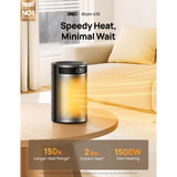 DREO Chauffage soufflant Atom 416, Radiateur soufflant Noir/Argent