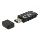 DeLOCK 91602 lecteur de carte mémoire USB 2.0 Noir Noir, MMC, MMC Mobile, MMC+, MMCmicro, MicroSD (TransFlash), MicroSDHC, MicroSDXC, MiniSD, RS-MMC, SD,..., Noir, 480 Mbit/s, Android 10.0+, Chrome OS 86.0+, Linux Kernel 3.2+, Mac OS 10.15.7+, Windows 8.1/10, USB 2.0, 22 mm