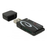 DeLOCK 91602 lecteur de carte mémoire USB 2.0 Noir Noir, MMC, MMC Mobile, MMC+, MMCmicro, MicroSD (TransFlash), MicroSDHC, MicroSDXC, MiniSD, RS-MMC, SD,..., Noir, 480 Mbit/s, Android 10.0+, Chrome OS 86.0+, Linux Kernel 3.2+, Mac OS 10.15.7+, Windows 8.1/10, USB 2.0, 22 mm