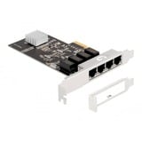 DeLOCK PCIe x4 vers 4 x RJ45 Gbit, Carte réseau 