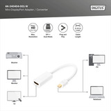 Digitus Adaptateur / convertisseur Mini DisplayPort vers HDMI Blanc