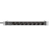 Digitus Barre d'alimentation 19" avec profil en aluminium, 8 sorties italiennes, 1U multiprise Rouge/en aluminium