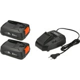 GARDENA P4A 2 x PBA 18V/45 + AL 1830 CV Ensemble de batterie et de chargeur, Bundle Ensemble de batterie et de chargeur, Lithium-Ion (Li-Ion), 2,5 Ah, 18 V, Gardena, Noir, Orange