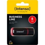 Intenso 8GB USB2.0 lecteur USB flash 8 Go USB Type-A 2.0 Noir, Rouge, Clé USB Noir/Rouge, 8 Go, USB Type-A, 2.0, 28 Mo/s, Casquette, Noir, Rouge