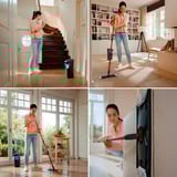 Vileda H2PrO Set de balai plat, Serpillère Noir/Rouge