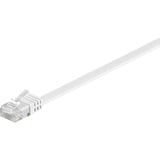goobay Câble de raccordement RJ-45 U/UTP avec Cat.6 Blanc, 5 mètres, câble plat