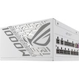 ASUS ROG -STRIX-1000P-GAMING-WHITE unité d'alimentation d'énergie 20+4 pin ATX ATX Blanc alimentation modulaire 1000 watt Blanc, 1x 12V-2x6, 4x PCIe, 1000 W, 100 - 240 V, Actif, 130 W, 1000 W, 130 W