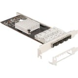 DeLOCK PCI Express x4 vers 4 x SFP Slot Gigabit LAN i350, Carte réseau 