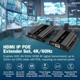 Digitus Kit d'extension HDMI IP PoE Noir