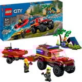 LEGO City - Le camion de pompiers 4x4 et le canot de sauvetage, Jouets de construction 60412