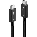 Lindy 31120 Câble Thunderbolt 1 m 40 Gbit/s Noir Noir, Mâle, Mâle, 1 m, Noir, Nickel/Or, 40 Gbit/s