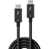 Lindy 31120 Câble Thunderbolt 1 m 40 Gbit/s Noir Noir, Mâle, Mâle, 1 m, Noir, Nickel/Or, 40 Gbit/s