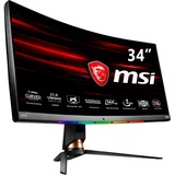 MSI Optix MPG341CQR 86,4 cm (34") 3440 x 1440 pixels UltraWide Quad HD LCD Noir, Moniteur gaming Noir, 86,4 cm (34"), 3440 x 1440 pixels, UltraWide Quad HD, LCD, 1 ms, Noir