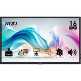 MSI PRO MP165DE E6 15.6" Moniteur Noir, 1x HDMI, 2x USB-C, 39,6 cm (15.6"), LED, 1920 x 1080 pixels, Full HD, 16:9, 4 ms