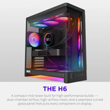 NZXT H6 RGB+ ( 2026 ) Tout Noir boîtier midi tower Noir | 2x USB-A | 1x USB-C | RGB | Verre trempé