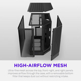 NZXT H6 RGB+ ( 2026 ) Tout Noir boîtier midi tower Noir | 2x USB-A | 1x USB-C | RGB | Verre trempé