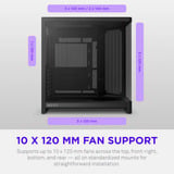 NZXT H6 RGB+ boîtier midi tower Noir | 2x USB-A | 1x USB-C | RGB | Verre trempé