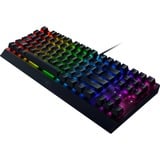 Razer Blackwidow V3 clavier USB QWERTZ Allemand Noir Noir, Layout DE (QWERTZ), Razer certified Mechanical Green Switches, 80% (TKL), Taille réelle (100 %), USB, Clavier mécanique, QWERTZ, LED RGB, Noir