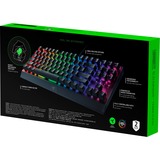 Razer Blackwidow V3 clavier USB QWERTZ Allemand Noir, clavier gaming Noir, Layout DE, Razer certified Mechanical Green Switches, Taille réelle (100 %), USB, Clavier mécanique, QWERTZ, LED RGB, Noir
