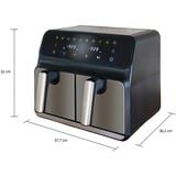 Unold 58685 friteuse Double 8 L Autonome 1700 W Friteuse d’air chaud Noir, Gris, Friteuse à air chaud Noir/en acier inoxydable, Friteuse d’air chaud, 8 L, 60 °C, 200 °C, 60 min, Double