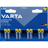 VARTA 1x8 High Energy AAA LR 03 Batterie à usage unique Alcaline Batterie à usage unique, AAA, Alcaline, 1,5 V, 8 pièce(s), Bleu