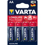 Varta -4706/4B Piles domestiques, Batterie Batterie à usage unique, AA, Alcaline, 1,5 V, 4 pièce(s), Rouge, Jaune
