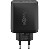 goobay 65W GaN USB-C PD Dual Fast Charger, Chargeur Noir