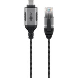 goobay Câble adaptateur Ethernet USB-C 3.2 Gen2 > RJ-45, Slim Noir/gris
