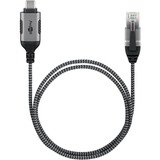 goobay Câble adaptateur Ethernet USB-C 3.2 Gen2 > RJ-45, Slim Noir/gris