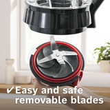 Bosch Serie 4 MMB6177S blender 1,5 L Mélangeur de table 1200 W Noir, Argent Argent/Noir, Mélangeur de table, 1,5 L, Fonction d'impulsion, Pileur de glace, 1 m, 1200 W