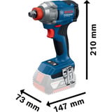 Bosch Set de visseuse à chocs sans fil GDX 18 volts 285 Nm avec 2 batteries 5,0 Ah et jeu de 31 embouts dans L-BOXX, Set d'outils processeur en boîte