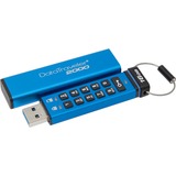 Kingston DataTraveler 2000 16GB lecteur USB flash 16 Go USB Type-A 3.2 Gen 1 (3.1 Gen 1) Bleu, Clé USB Bleu, 16 Go, USB Type-A, 3.2 Gen 1 (3.1 Gen 1), Housse, Protection par mot de passe, Bleu