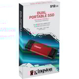 Kingston Dual Portable 512 GB SSD externe Rouge/Noir