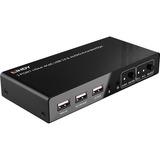 Lindy 32809 commutateur écran, clavier et souris Noir, Switch KVM 4096 x 2160 pixels, 4K Ultra HD, Noir