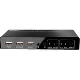 Lindy 32809 commutateur écran, clavier et souris Noir, Switch KVM 4096 x 2160 pixels, 4K Ultra HD, Noir