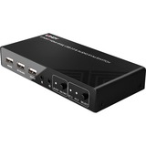Lindy 32809 commutateur écran, clavier et souris Noir, Switch KVM 4096 x 2160 pixels, 4K Ultra HD, Noir