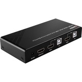 Lindy 32809 commutateur écran, clavier et souris Noir, Switch KVM 4096 x 2160 pixels, 4K Ultra HD, Noir