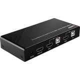 Lindy Switch KVM HDMI 4K60, USB 2.0 & Audio, 2 ports USB 2.0 & Audio, 2 ports, 4096 x 2160 pixels, 4K Ultra HD, Noir