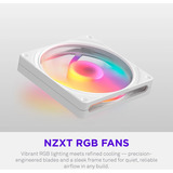 NZXT F140 RGB ventilateur de boîtier Blanc, 140 x 140 x 25 mm, PWM