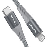 Nevox 1884 câble Lightning 0,5 m Gris, Argent Argent/gris, 0,5 m, Lightning, USB C, Mâle, Mâle, Gris, Argent