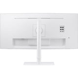 Samsung S65TC écran plat de PC 86,4 cm (34") 3440 x 1440 pixels UltraWide Quad HD LED Blanc Moniteur incurvé Blanc, 1x DisplayPort, 1x HDMI, 3x USB-A, 2x Thunderbolt, 1x RJ-45, 86,4 cm (34"), 3440 x 1440 pixels, UltraWide Quad HD, LED, 5 ms, Blanc