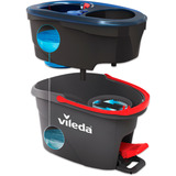 Vileda Set H2PrO Spin Mop, Serpillère Noir/Rouge