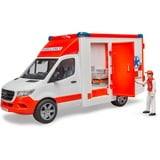 bruder Ambulance MB Sprinter avec chauffeur, Modèle réduit de voiture Rouge/Blanc