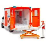 bruder Ambulance MB Sprinter avec chauffeur, Modèle réduit de voiture Rouge/Blanc